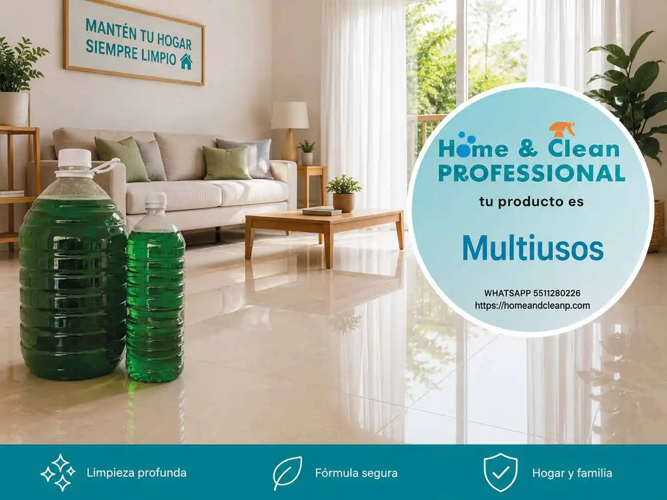 home and clean multiusos liquido pino